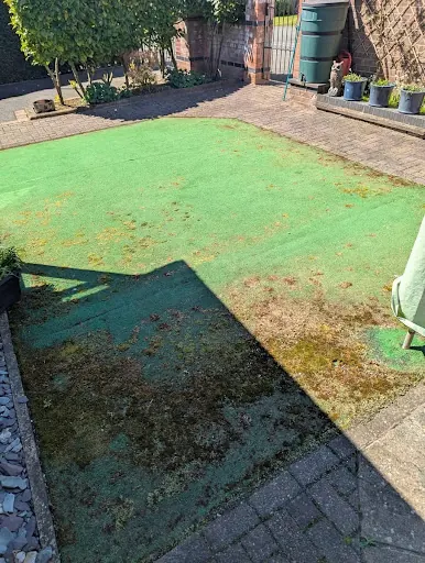 A paved outdoor area during a Tidy Jet Washing cleaning project.